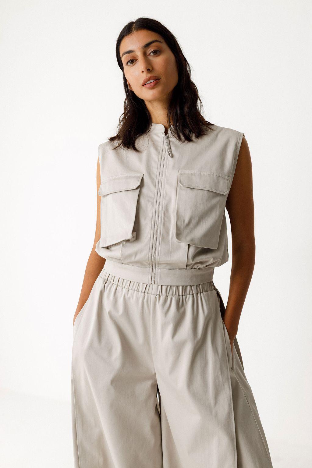 SKFK Bea Gots Shirt Top Weste Damen beige